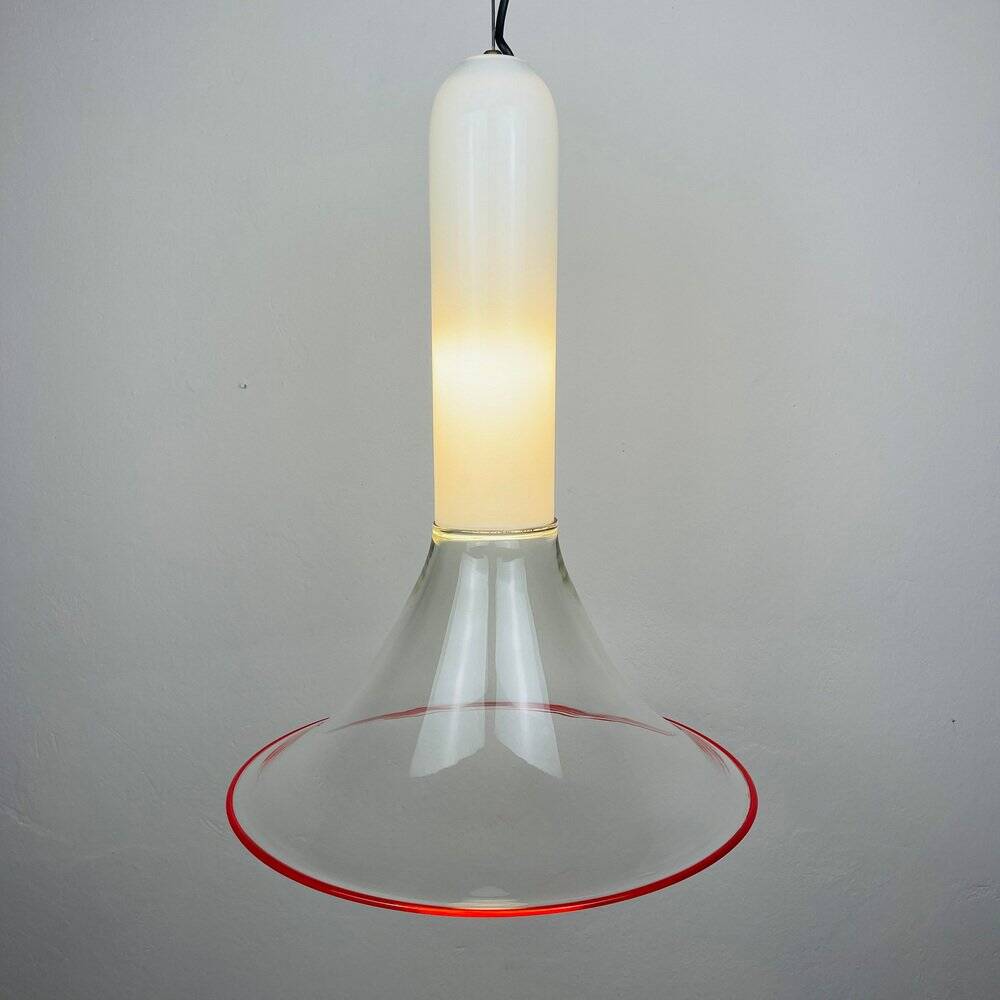 Suspended lamp Samanta in Murano glass attributed to Roberto Pamio for Leucos, Italy, 1970s.