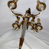 Antique Louis XVI Bronze Chandelier with acanthus quiver suspension
