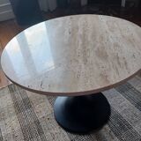Travertine tulip coffee table