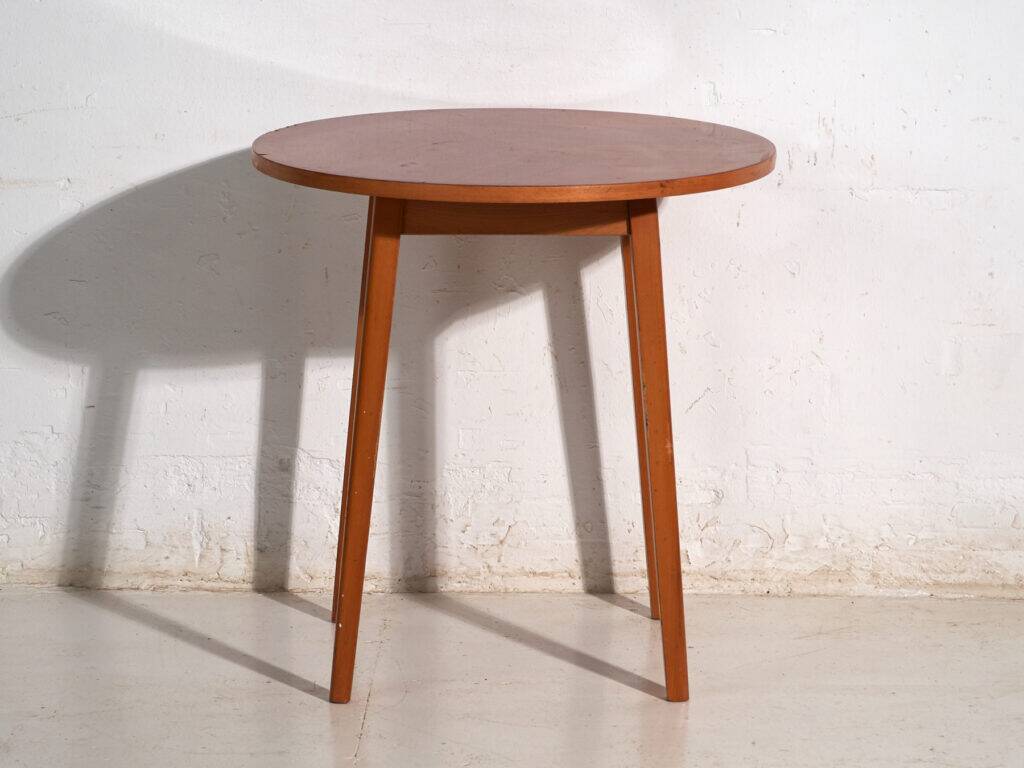 Vintage round side table in teak – Central Europe, circa 1960
