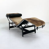 LC4 pony skin chaise longue Serial number 396 by Le Corbusier for Cassina, 1960