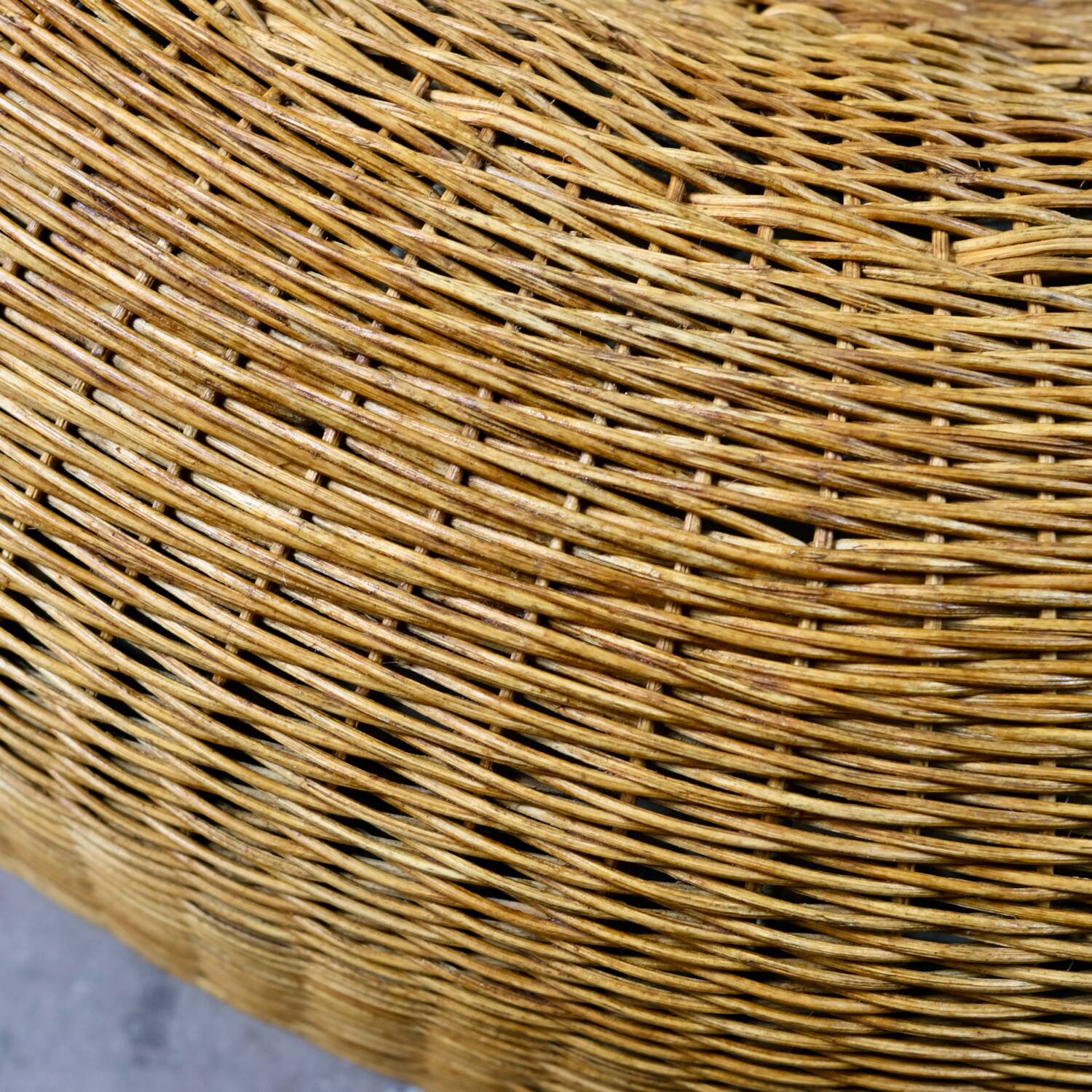 Large wicker basket armchair, Italy, 1970s