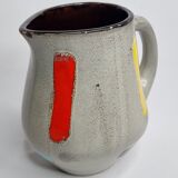 Ceramic pitcher signed Bresse in bright colors
