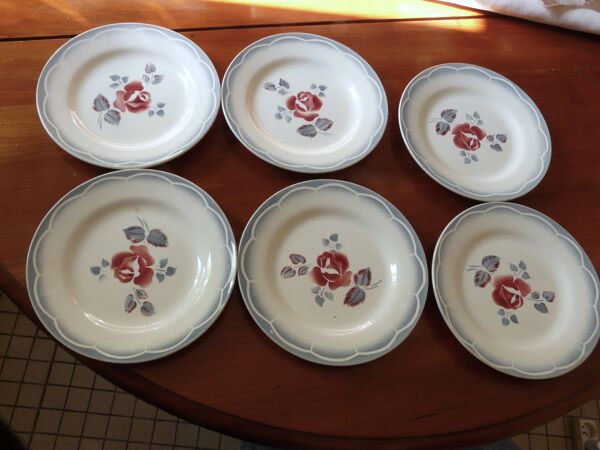 Lot de 6 assiettes Digoin Sarreguemines modèle provence