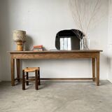 Solid oak work table console 220cm