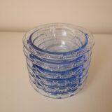 Lot de 6 ramequins en verre bleu