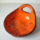 Old empty cup pocket flat orange enamelled terracotta cup starter decoration