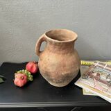 Poterie d’argile turque vintage, récipient en argile vieilli et antique / vase / petit
