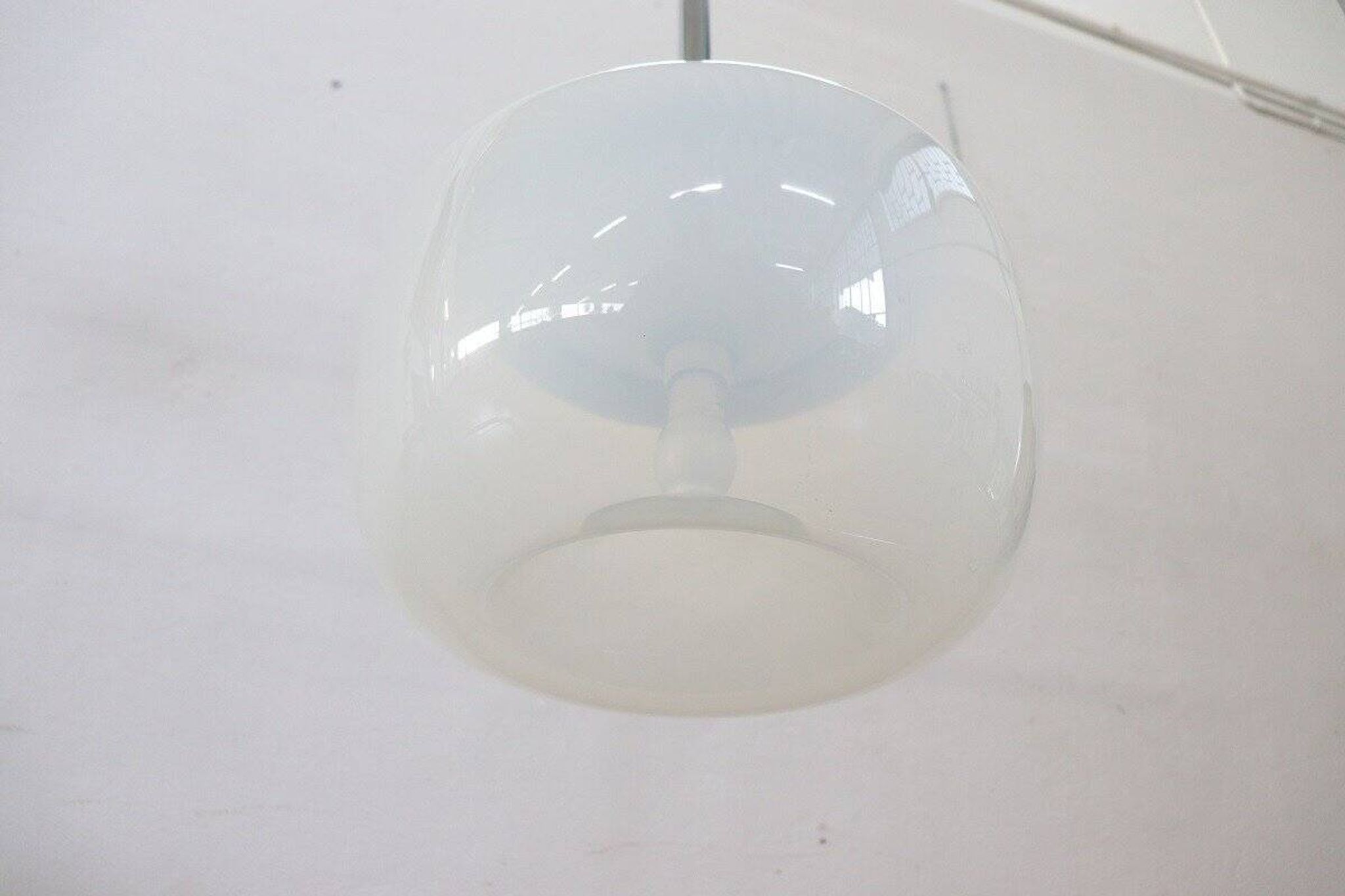 Opaline Glass And Chrome Pendant Light, 1960s