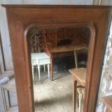 Beveled oak mirror