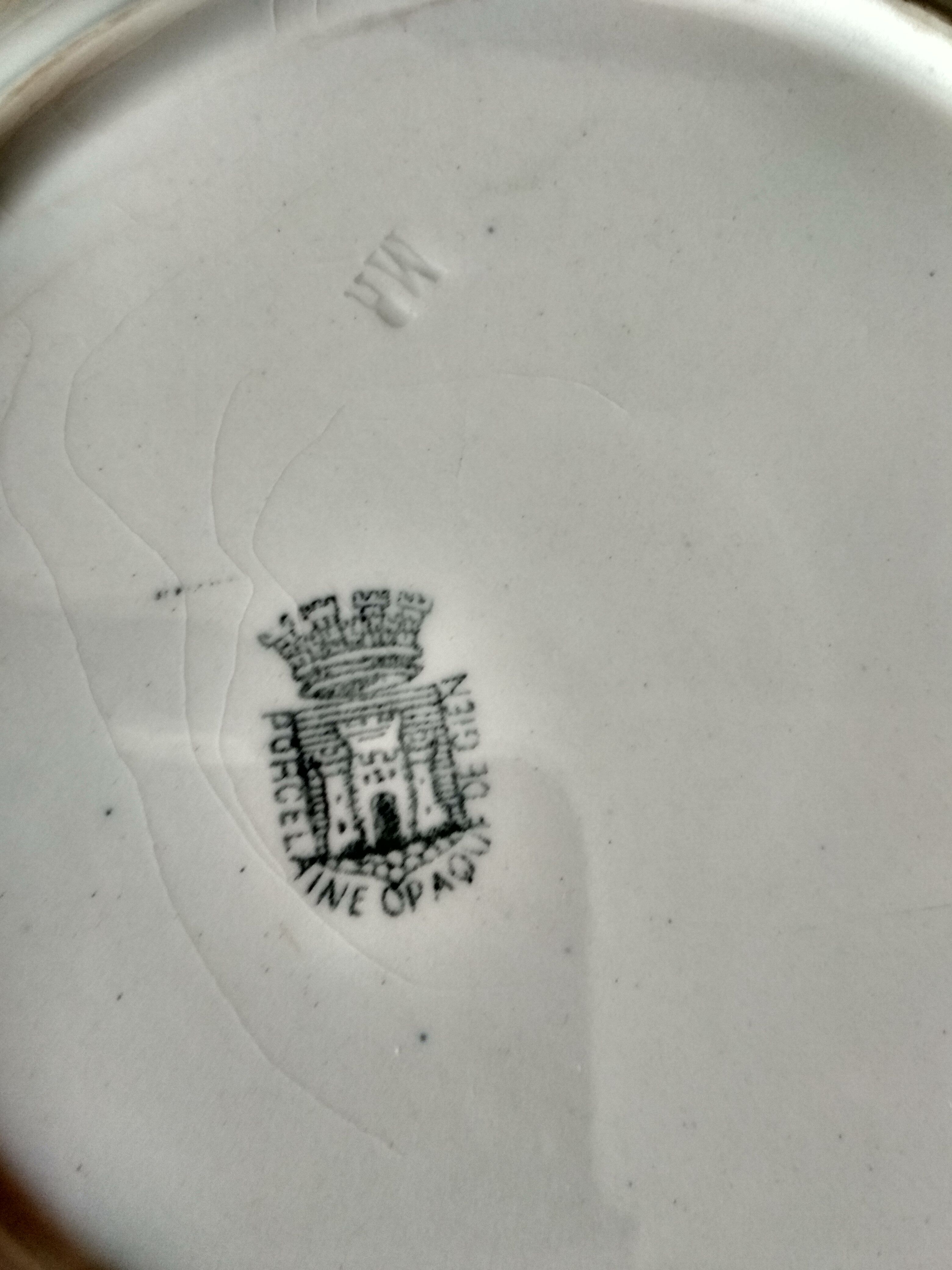 2 "proverbs and military" talking dessert plates - Gien porcelain