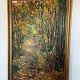 Signed forest landscape painting