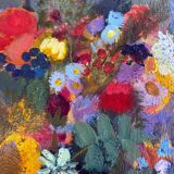 Tableau "Bouquet de fleurs" par Alphonse LANOE (1926-2009) HSP + cadre
