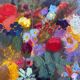 Painting "Bouquet of flowers" by Alphonse LANOE (1926-2009) HSP + frame