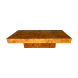Coffee table elm magnifying glass Roche Bobois vintage 70s