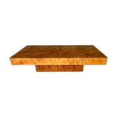 Coffee table elm magnifying glass Roche Bobois vintage 70s
