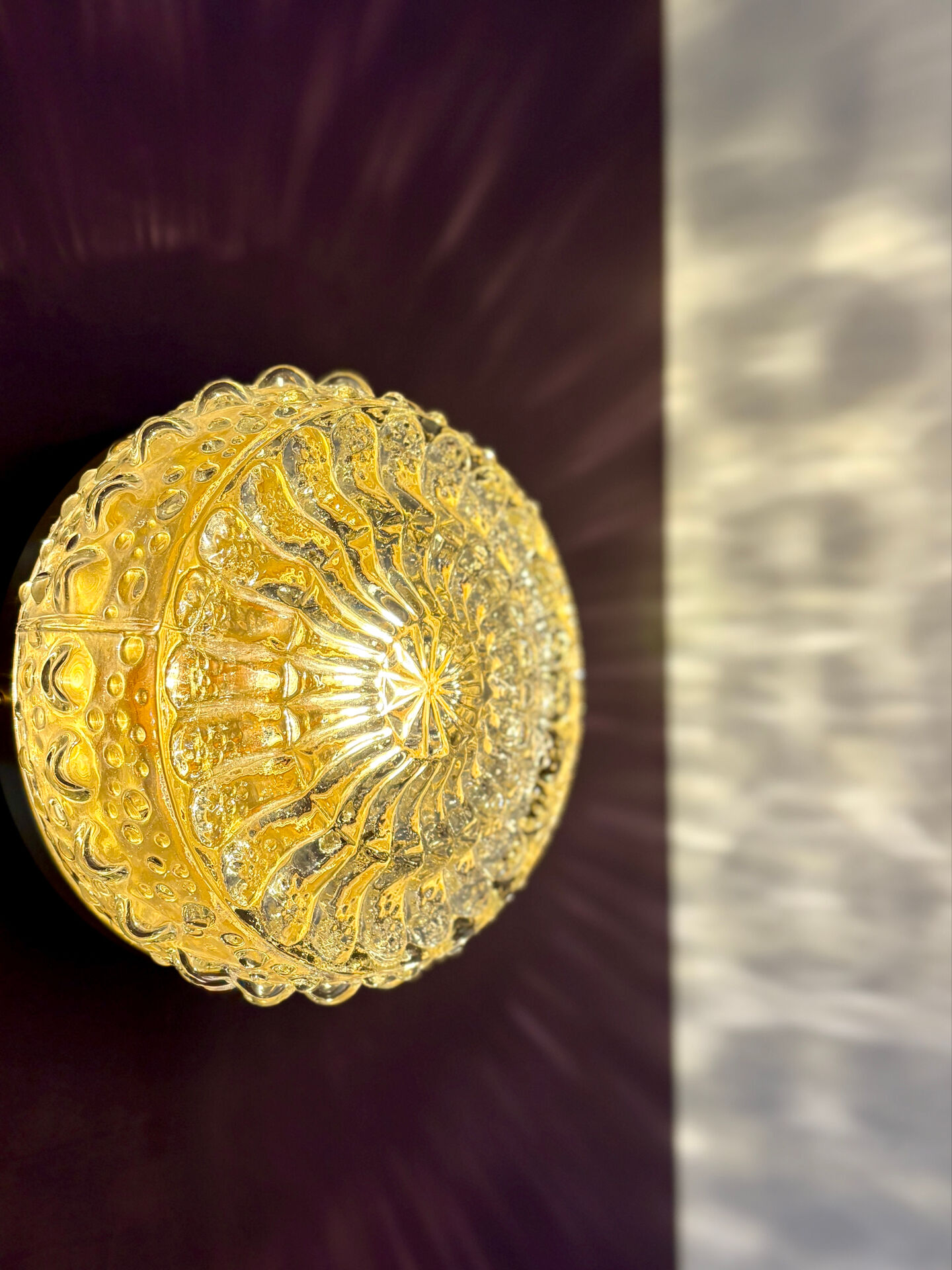 Vintage glass moulded globe wall or ceiling light.