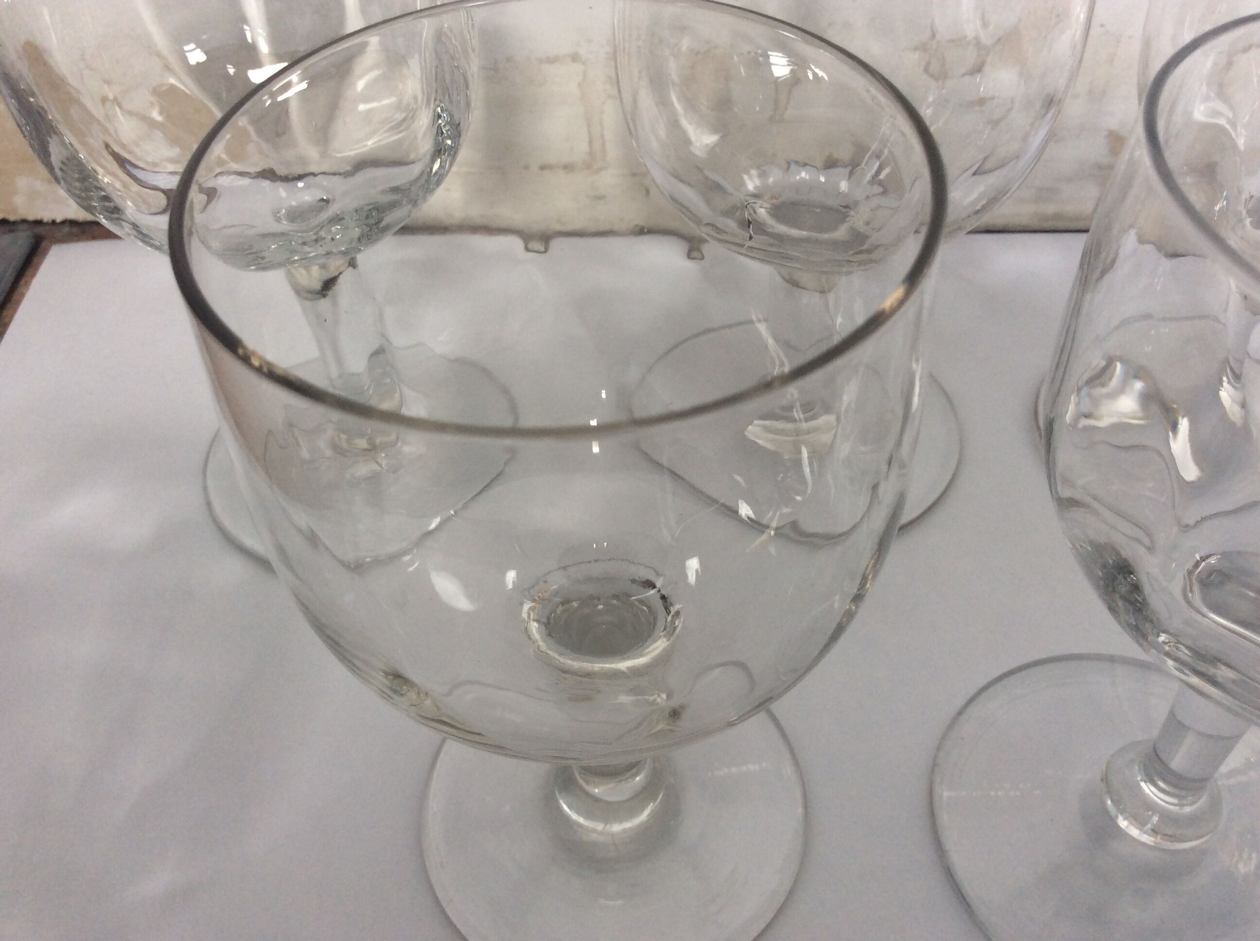 12 vintage foot glasses