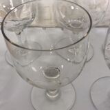 12 vintage foot glasses