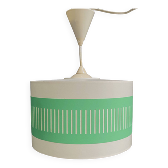 White and Green plastic pendant lamp 1970s