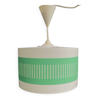 Suspension en plastique blanc et vert années 1970