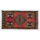 Hand-knotted Small Rug. Vintage Door Mat. Turkish Wool Seat Cover. Entryway Mat. Kitchen Rug