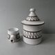 Ceramic sugar bowl and creamer by Emile Masson Vallauris, 1960s