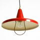 Mid-Century Modern red aluminum pendant lamp, height adjustable, Italy