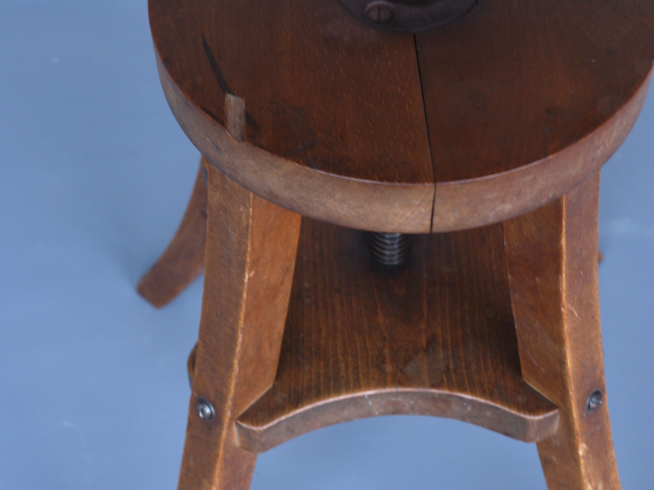 Industrial adjustable piano stool. 1930s