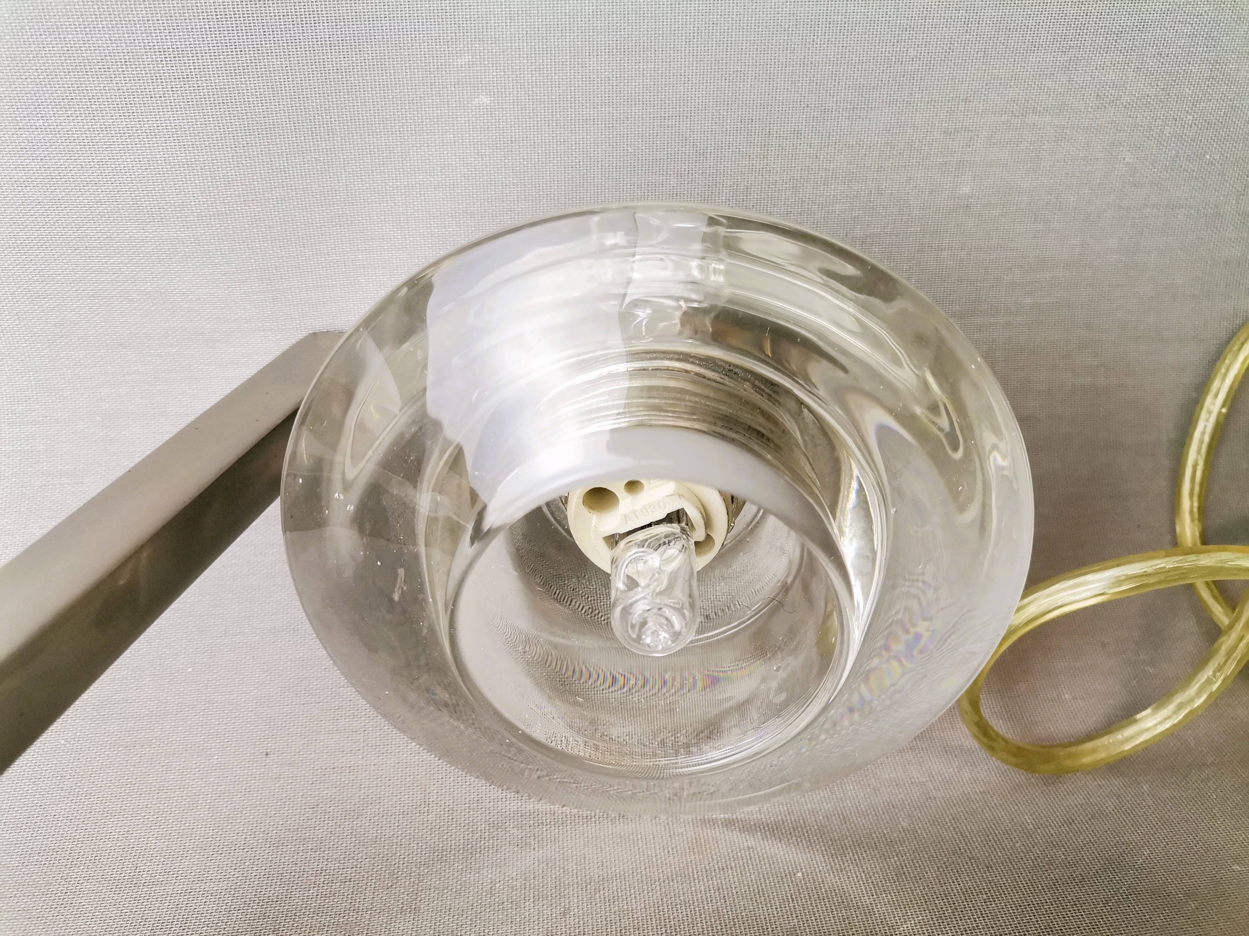 Chromed metal halogen dimmer desk lamp