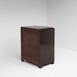 Set of Art Deco nightstands in dark wood