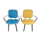 Set of two armchairs in yellow and blue 1950s/60s