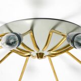 Very nice large 12-armed Mid Century Modern Brass Sputnik ceiling lamp