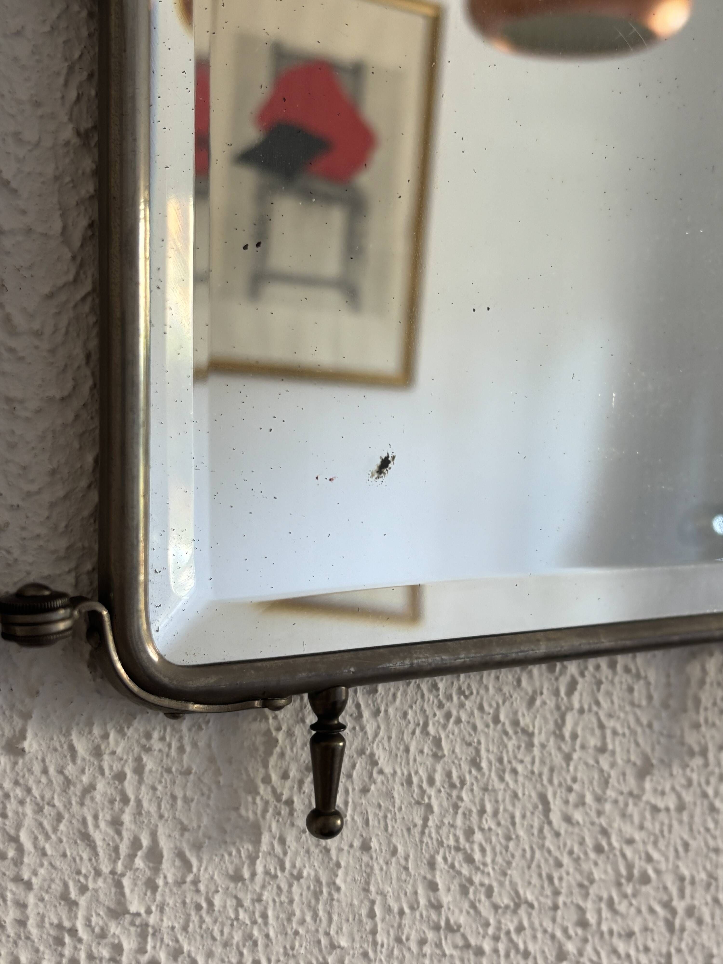 Vintage 1930s triptych barber mirror crocodile crystal - 30x69 cm
