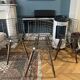 Set of 4 vintage Wire chairs in metal and wood