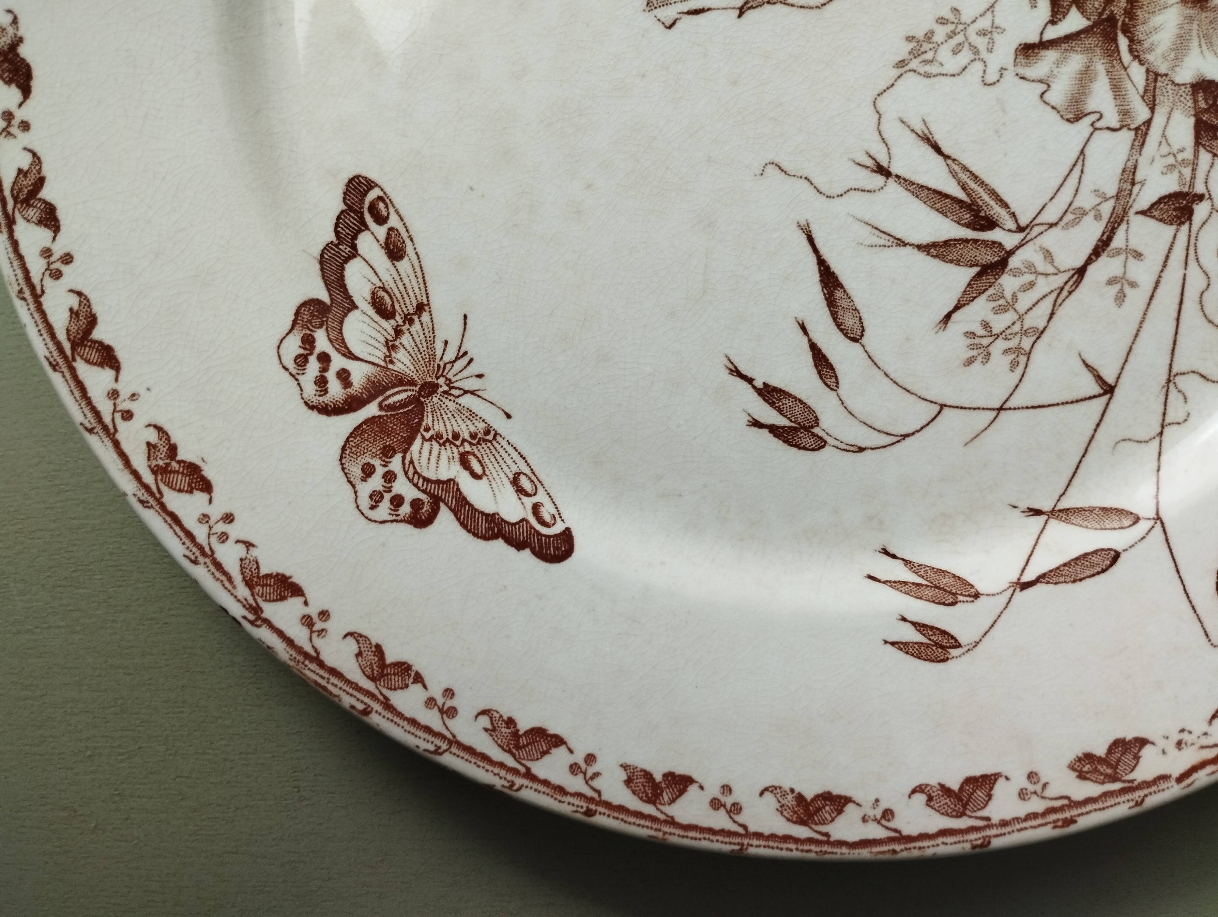 "Carmen" - Set of flat plates Ø 22.5cm ironstone Sarreguemines U&C