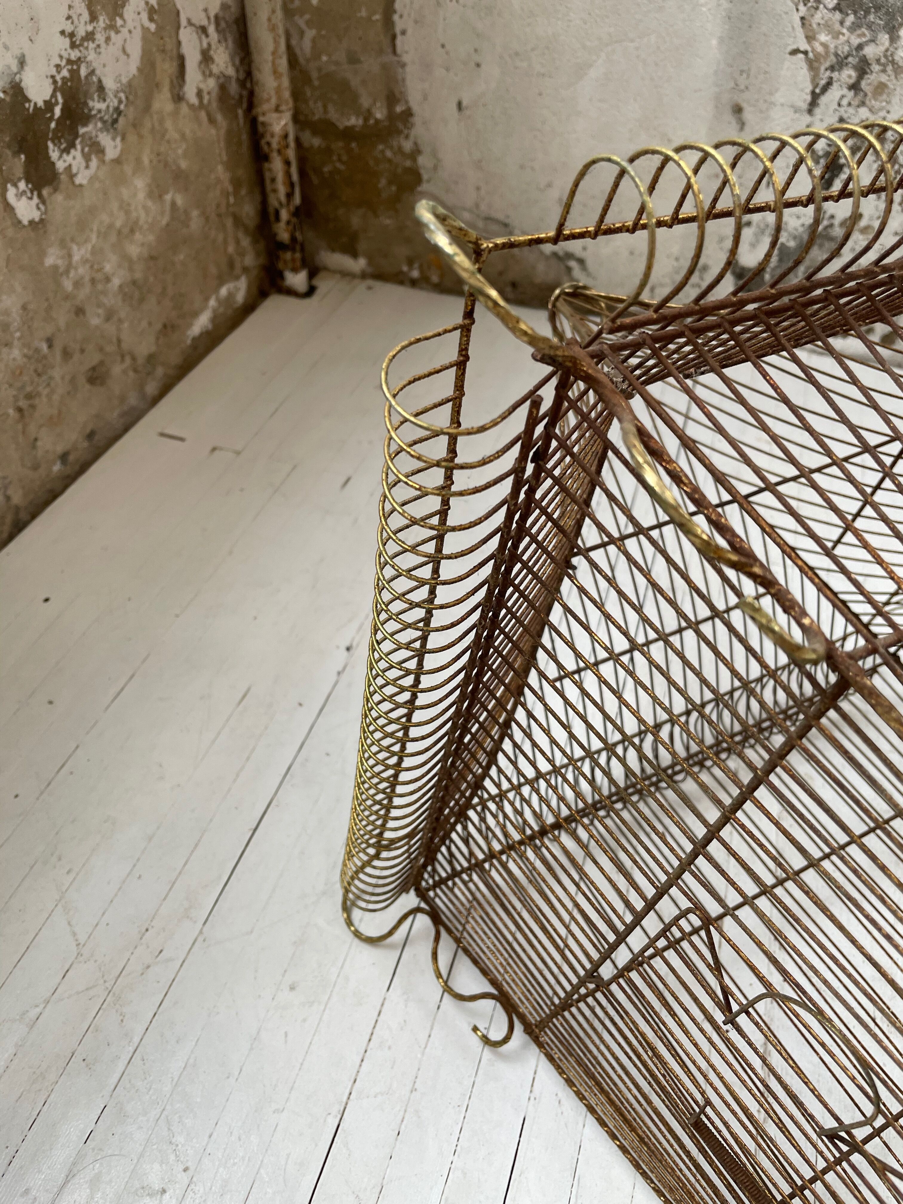 Vintage gold metal cage