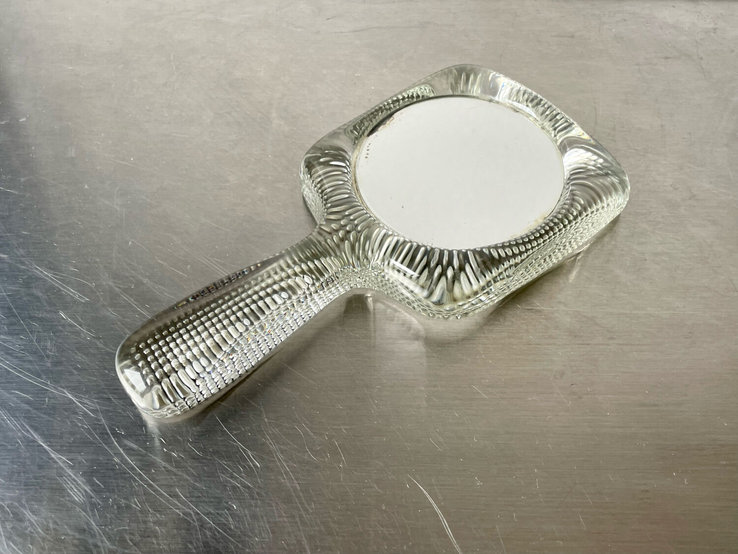 Handheld glass mirror Swedish design 1960's