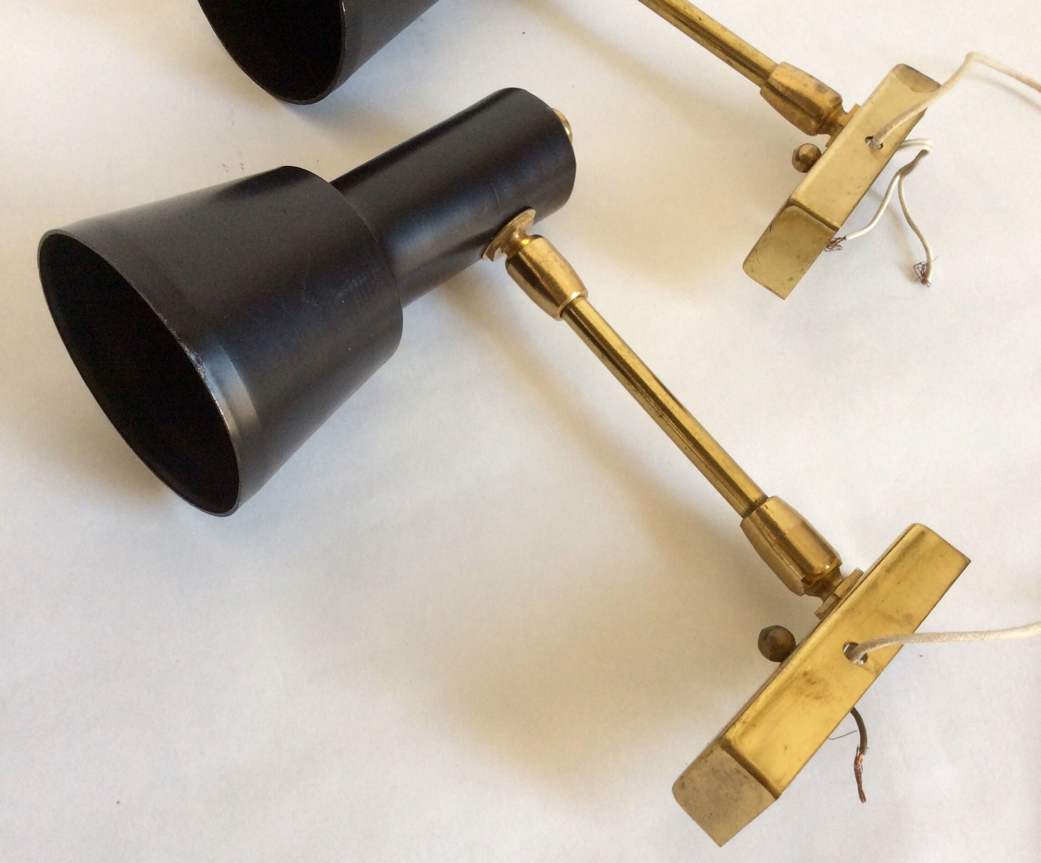 Pair of aluminor wall light France 50s/60s