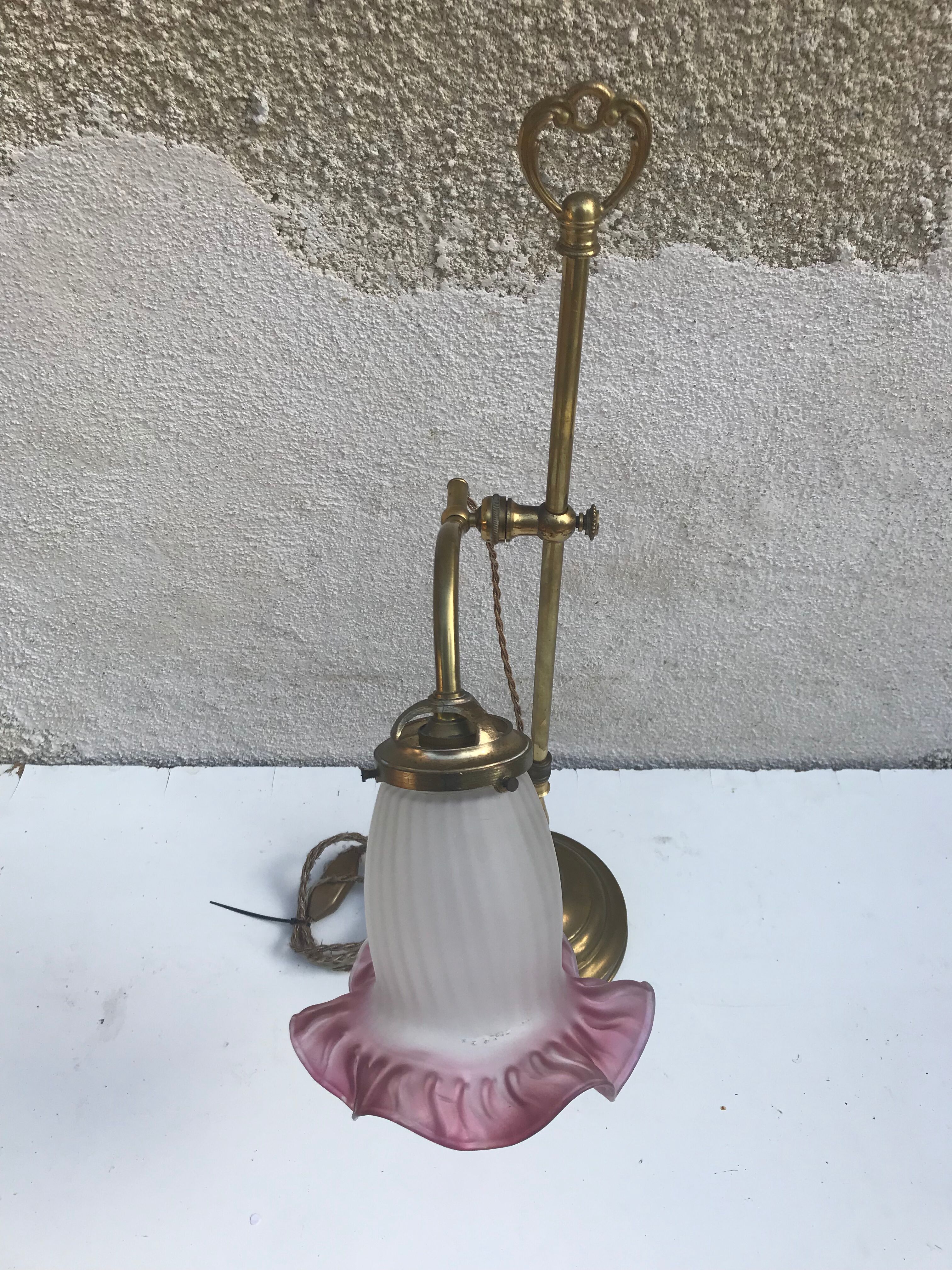 Old brass foot lamp