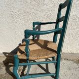 Provencal style straw armchair
