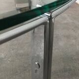 Chrome and glass coffee table in Space Age style from the mid-century, 1960s.