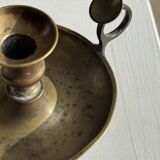 Antique blackened gold hand candlestick H8 D13.5