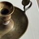 Antique blackened gold hand candlestick H8 D13.5