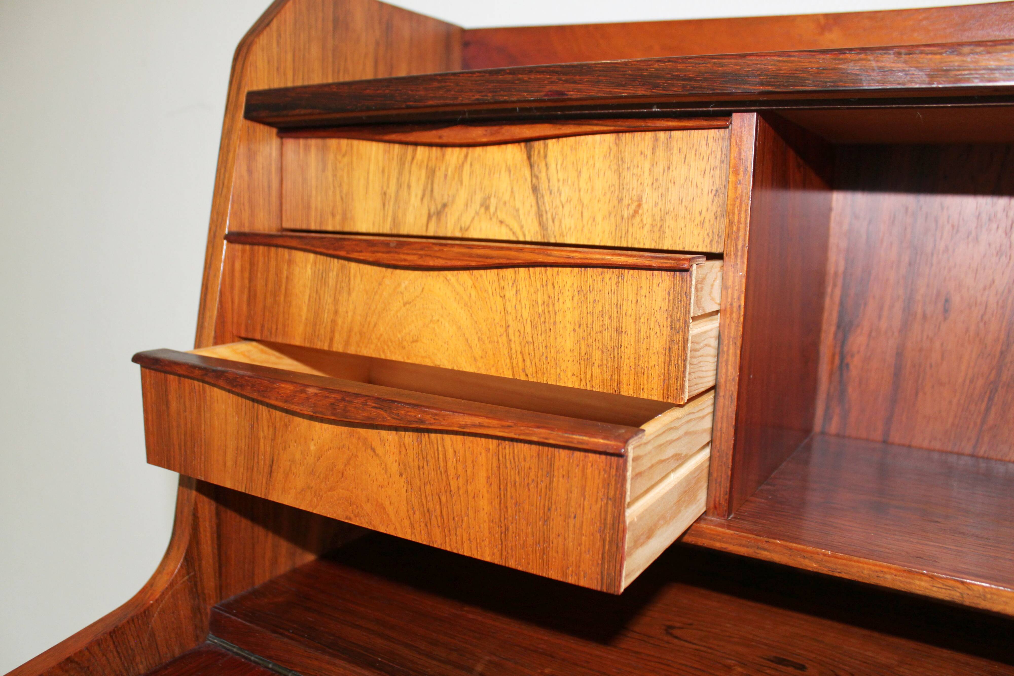 Scandinavian mahogany secretary, Norway, 1960.