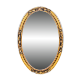 Small vintage oval mirror in gilded resin – 1960s