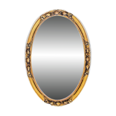 Small vintage oval mirror in gilded resin – 1960s