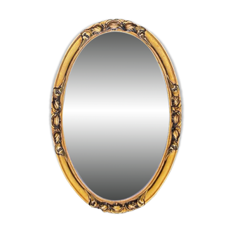 Small vintage oval mirror in gilded resin – 1960s