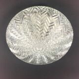 Geometric Transparent Glass Ceiling Light/Flush Mount From Limburg, Germany, 1970s