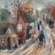 Original Swedish Oil On Panel – “Bygatan” By Kai Nielsen – Signed